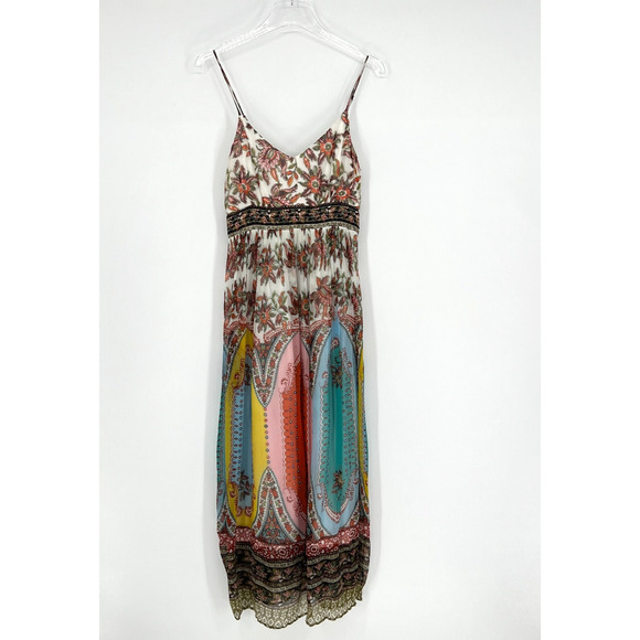 Anthropologie Dresses & Skirts - Anthropologie Dress Womens 8 Floral Maxi Rainbow Boho Virginia Peasant Romantic
